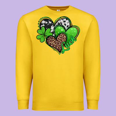 St Patricks Day Hearts Premium Sweatshirt Designed By Jasminsmagicworld