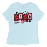 Baby Blue Xoxo Love Ladies Tee - FaDigitalArtStudio
