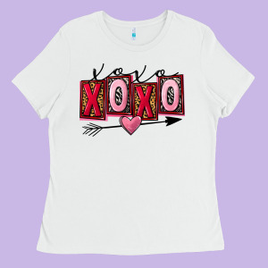 Xoxo Love Ladies Tee Designed By Fadigitalartstudio