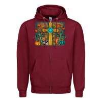 Burgundy Fall Gemstone Cross Zipper Hoodie - RanaPortraitStore