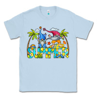 Dusty Blue Summer Gnomes Classic Tee - CowCowDesign