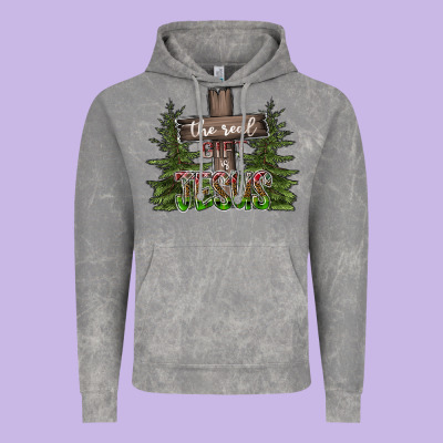 The Real Gift Is Jesus Vintage Hoodie Designed By Cowhidedigitalart