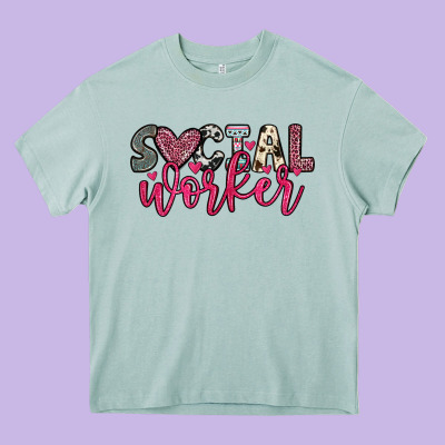 Social Worker Heavy Core Tee Designed By Oliviacreatesart