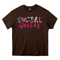 Chocolate Brown social worker Heavy Core Tee - OliviaCreatesArt