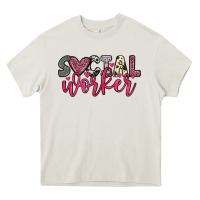 Cream social worker Heavy Core Tee - OliviaCreatesArt