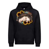 Black sleeping hedgehog sunflower leopard Urban Hoodie - Jasminsmagicworld