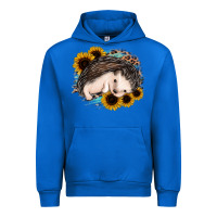 Cobalt sleeping hedgehog sunflower leopard Urban Hoodie - Jasminsmagicworld