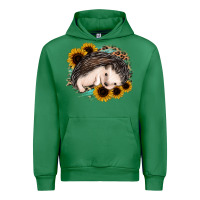 Emerald sleeping hedgehog sunflower leopard Urban Hoodie - Jasminsmagicworld