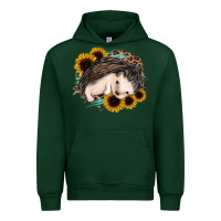 Forest Green sleeping hedgehog sunflower leopard Urban Hoodie - Jasminsmagicworld