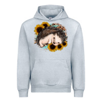 Heather Grey sleeping hedgehog sunflower leopard Urban Hoodie - Jasminsmagicworld