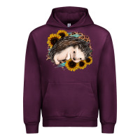 Mauve Wine sleeping hedgehog sunflower leopard Urban Hoodie - Jasminsmagicworld