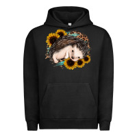 Pigment Black sleeping hedgehog sunflower leopard Urban Hoodie - Jasminsmagicworld