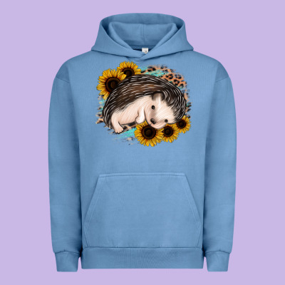 Sleeping Hedgehog Sunflower Leopard Urban Hoodie Designed By Jasminsmagicworld