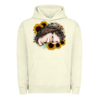 Pigment Pistachio sleeping hedgehog sunflower leopard Urban Hoodie - Jasminsmagicworld
