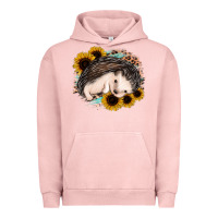 Pigment Salmon sleeping hedgehog sunflower leopard Urban Hoodie - Jasminsmagicworld