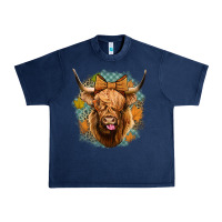 Navy fall highland cow Urban Heavy Tee - Jasminsmagicworld