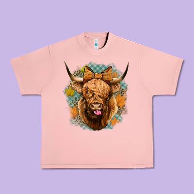 Fall Highland Cow Urban Heavy Tee Designed By Jasminsmagicworld