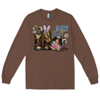 Chestnut Happy Easter Long Sleeve Tee - CowhideDigitalArt