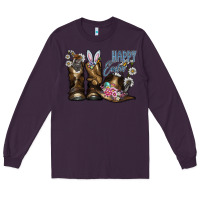 Plum Happy Easter Long Sleeve Tee - CowhideDigitalArt