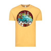 Vintage Mustard Tis The Season Truck Vintage Tee - FaDigitalArtStudio