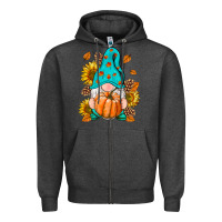 Charcoal Heather Fall Gnome Zipper Hoodie - RanaPortraitStore