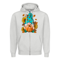 Dove Grey Fall Gnome Zipper Hoodie - RanaPortraitStore