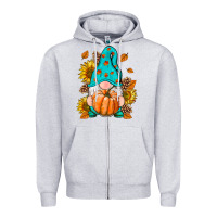 Heather Grey Fall Gnome Zipper Hoodie - RanaPortraitStore