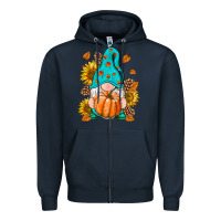 Navy Fall Gnome Zipper Hoodie - RanaPortraitStore
