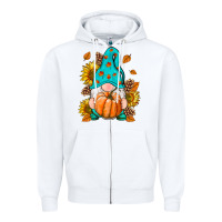 White Fall Gnome Zipper Hoodie - RanaPortraitStore