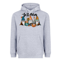 Heather Grey Fall Vibes Gnomes Heavyweight Hoodie - RanaPortraitStore