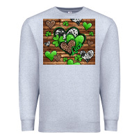 Heather Grey st patricks day hearts Premium Sweatshirt - Jasminsmagicworld