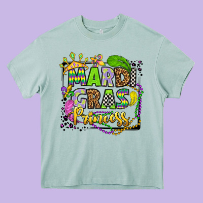 Mardi Gras Princess Heavy Core Tee Designed By Oliviacreatesart