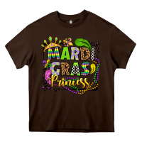 Chocolate Brown mardi gras princess Heavy Core Tee - OliviaCreatesArt