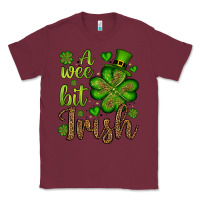 Burgundy St. Patrick's A wee bit irish Classic Tee - OliviaCreatesArt
