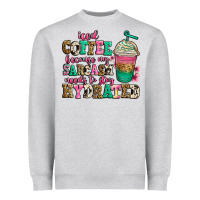 Heather Grey iced coffee because my sarcasm needs to stay hydra Heavyweight Sweatshirt - Jasminsmagicworld