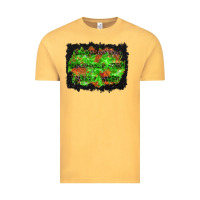 Vintage Mustard halloween leopard lines background Vintage Tee - BundleAndBundleShop