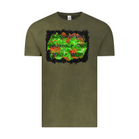 Vintage Olive halloween leopard lines background Vintage Tee - BundleAndBundleShop