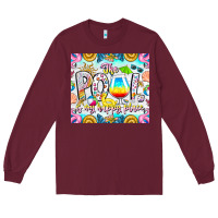 Burgundy The Pool Is My Happy Place Long Sleeve Tee - CowhideDigitalArt