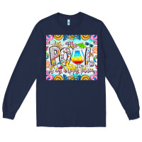 Navy The Pool Is My Happy Place Long Sleeve Tee - CowhideDigitalArt