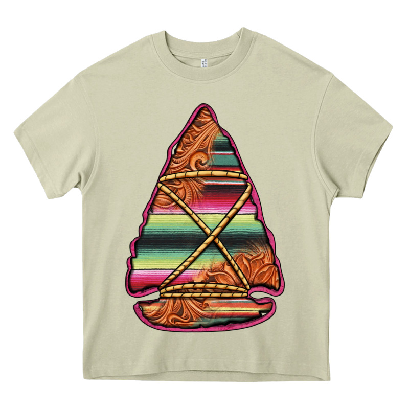 Serape Tooled Leather Arrowhead Heavy Core Tee by Jasminsmagicworld | Teevron