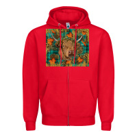 Red Western Fall Cow Zipper Hoodie - RanaPortraitStore