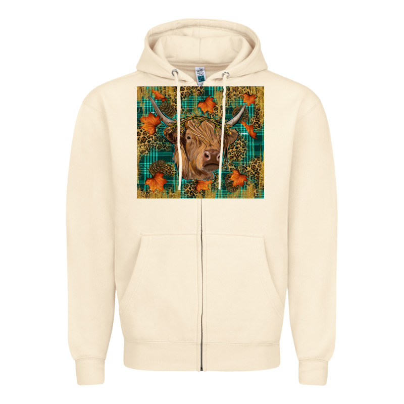Western Fall Cow Zipper Hoodie by RanaPortraitStore | Teevron