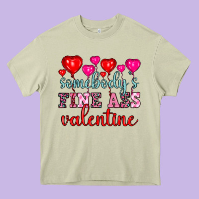 Somebody's Fine Ass Valentine Heavy Core Tee Designed By Oliviacreatesart