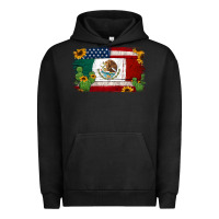 Pigment Black mexican american flag background Urban Hoodie - Jasminsmagicworld