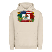 Pigment French Oak mexican american flag background Urban Hoodie - Jasminsmagicworld