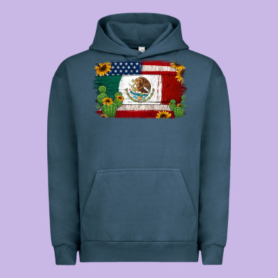 Mexican American Flag Background Urban Hoodie Designed By Jasminsmagicworld