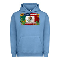 Pigment Pebble Blue mexican american flag background Urban Hoodie - Jasminsmagicworld