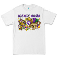 White Mardi Gras vibes skull Premium Tee - FaDigitalArtStudio