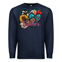 Navy teacher hearts Premium Sweatshirt - Jasminsmagicworld