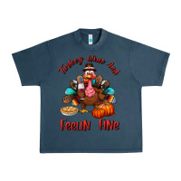 Midnight Navy turkey wine and feelin fine Urban Heavy Tee - BundleAndBundleShop
